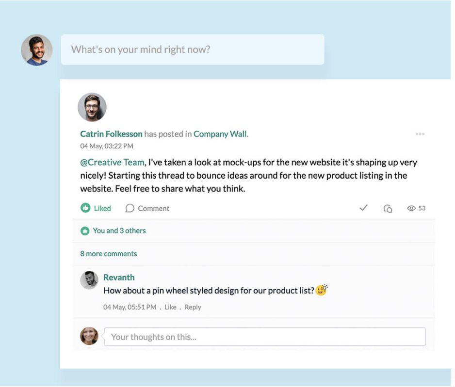 Zoho People HRMS Software Dashboard View