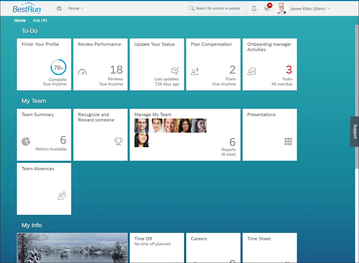 SAP SuccessFactors HRMS Software Dashboard