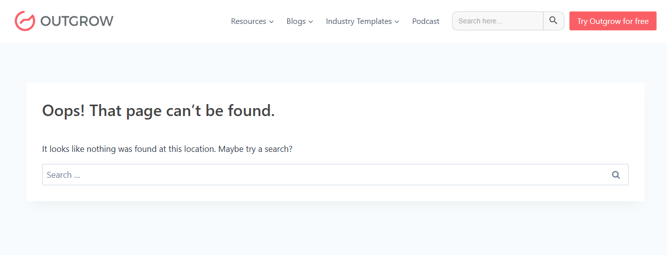 A real-life screenshot of a broken link.